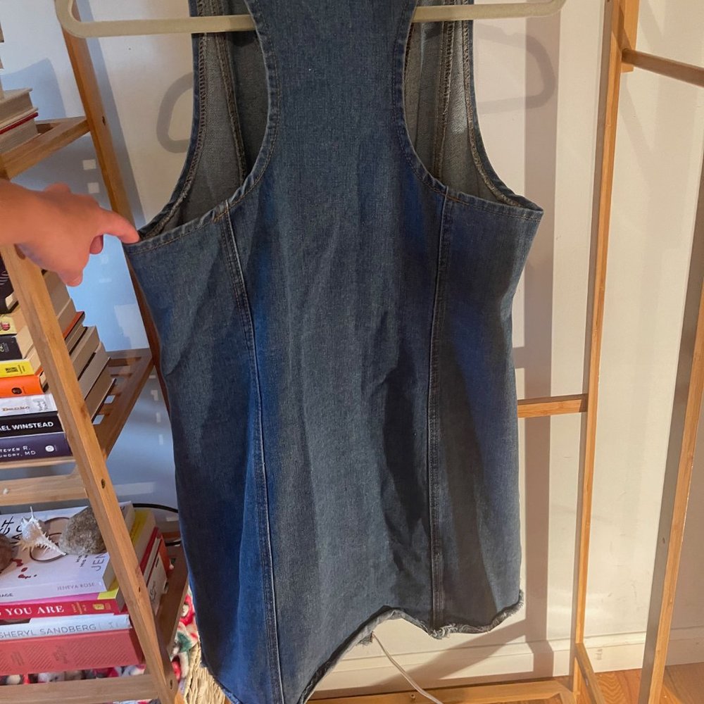 Denim Dress with Functional Buttons - Picture 5 of 6